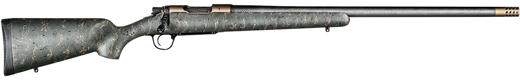 CHRISTENSEN ARMS RIDGELINE .300 WIN MAG BOLT-ACTION RIFLE, GREEN W/ BLACK AND TAN WEBBING