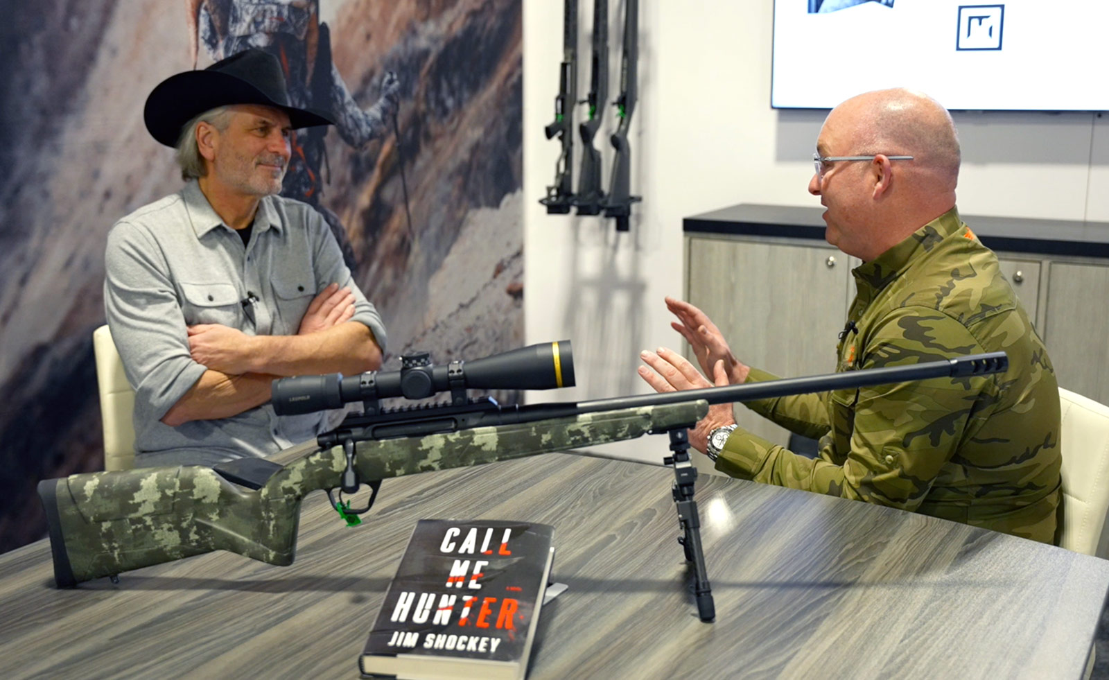Christensen Arms CEO Vic Keller interviewing Jim Shockey at SHOT Show 2024