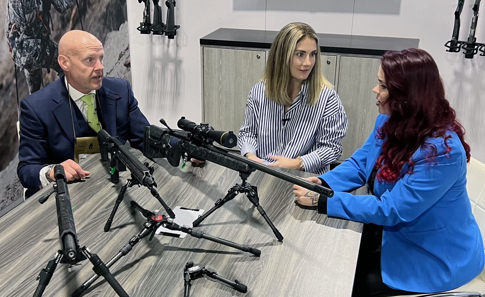 Christensen Arms EVP Marketing Willie Vernon interviewing Rob Gearing and Hannah Gibson from Spartan Precision