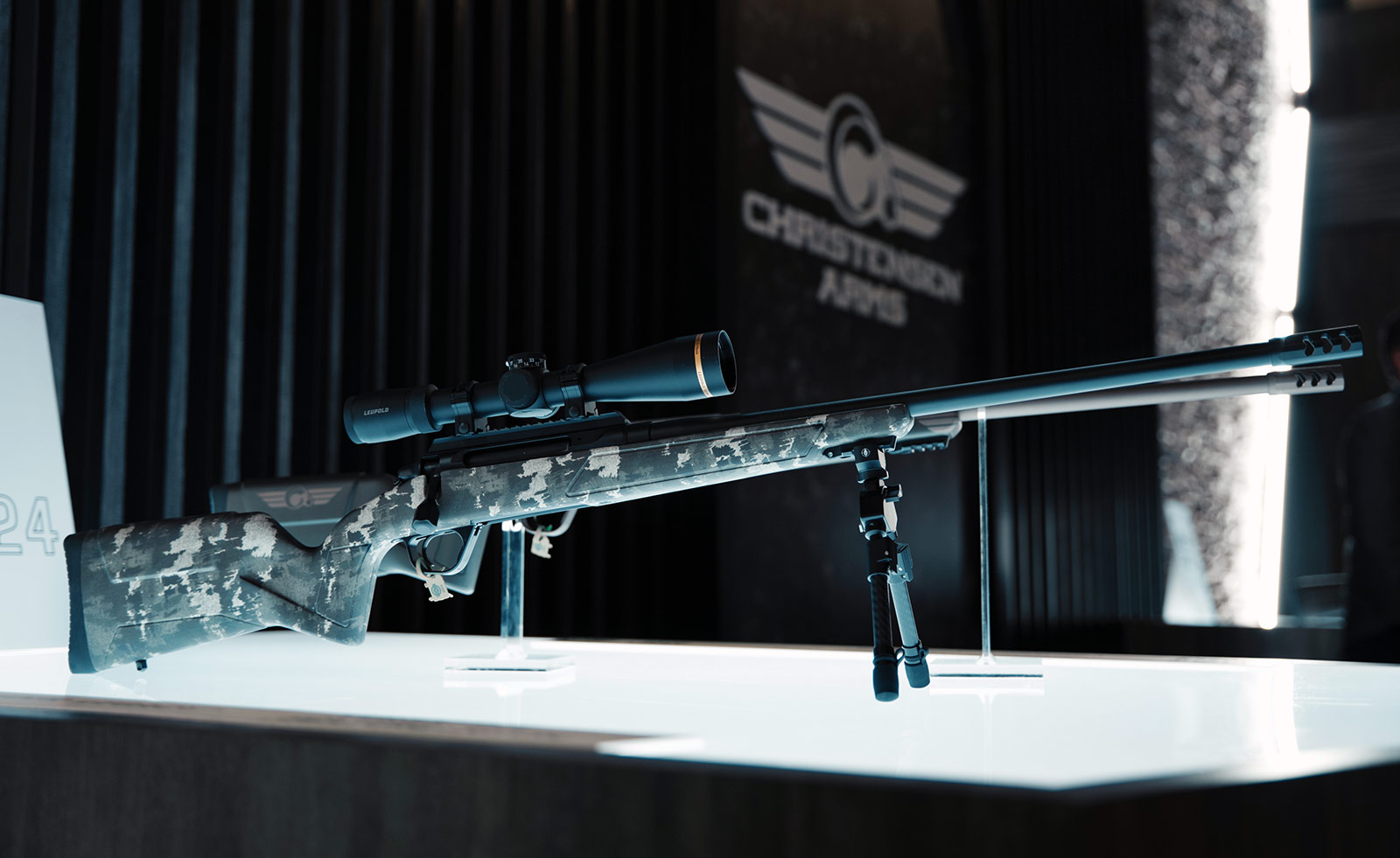 The new Christensen Arms Evoke Hunter model on display at SHOT Show 2024