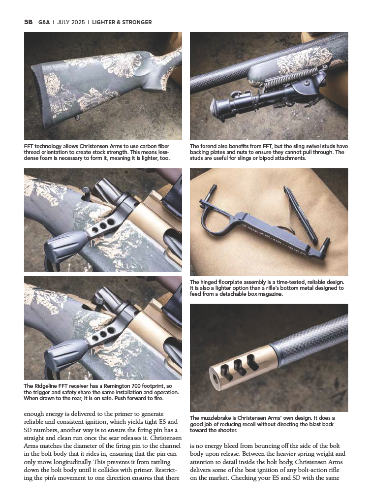 Detailed breakdown of Ridgeline FFT rifle technology in Guns & Ammo July 2025