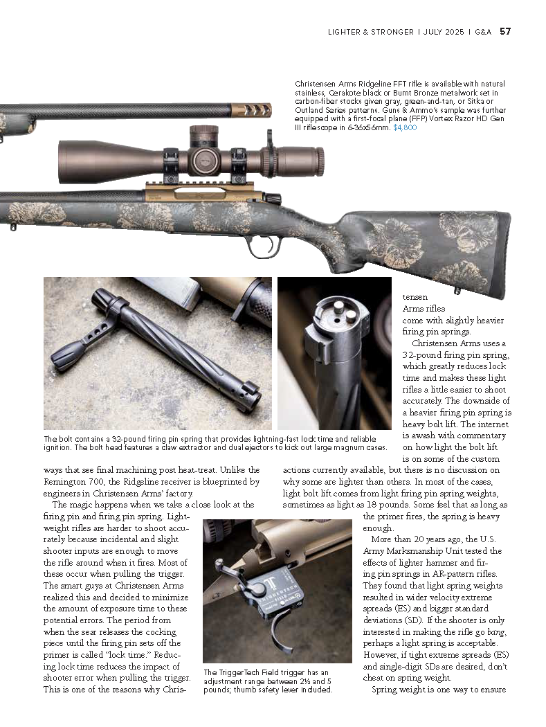 Guns & Ammo feature on Christensen Arms Ridgeline FFT lightweight hunting rifle