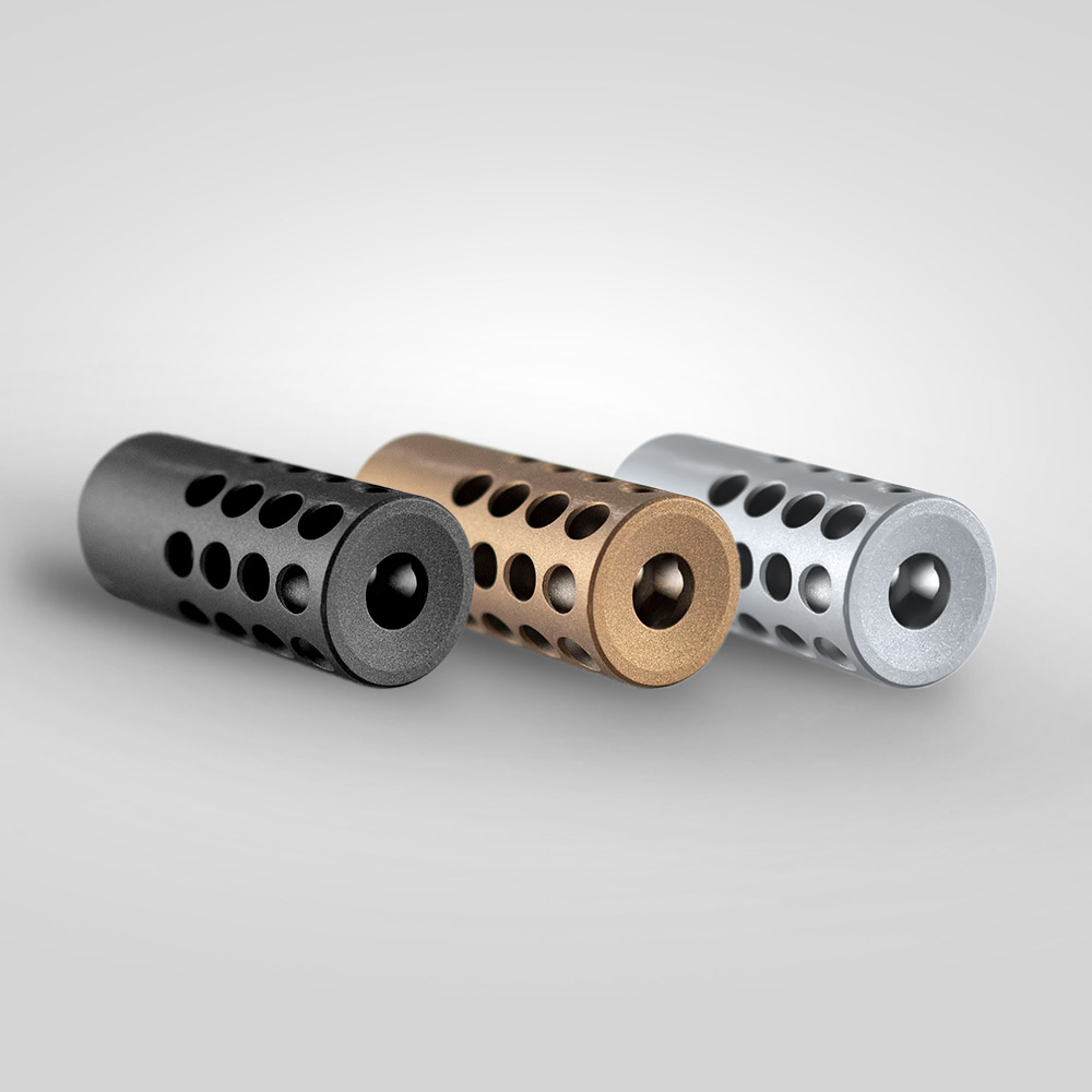 Christensen Arms Radial Brake in natural, burnt bronze and black