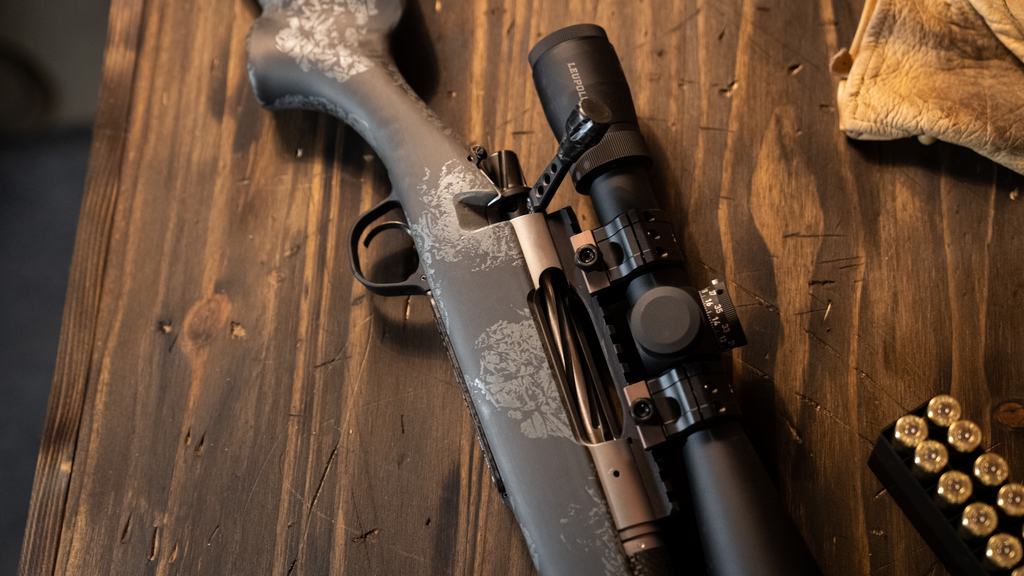 Scoped Christensen Arms Ridgeline FFT and hunting ammunition prepared to confirm rifle zero